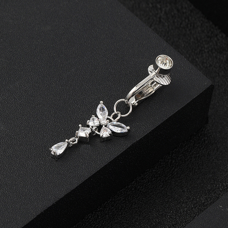 Trendige Charm-Schmetterlings-Bauchnabelringe, Diamant-Nabelringe, Körperpiercing-Stäbe, Schmuck für Frauen, Mädchen, Bikini, Körperschmuck