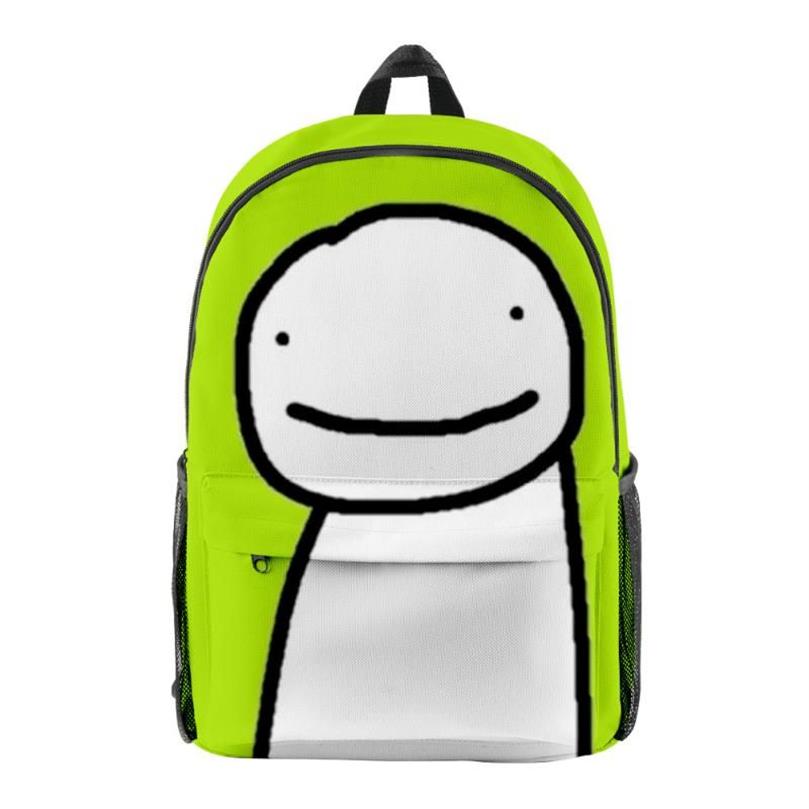 Sac à dos 3D Dream SMP Dreamwastaken Hommes Femmes imperméables Ordinateur portable Enfants Garçons Filles Oxford Cartoon Schoolbag251t