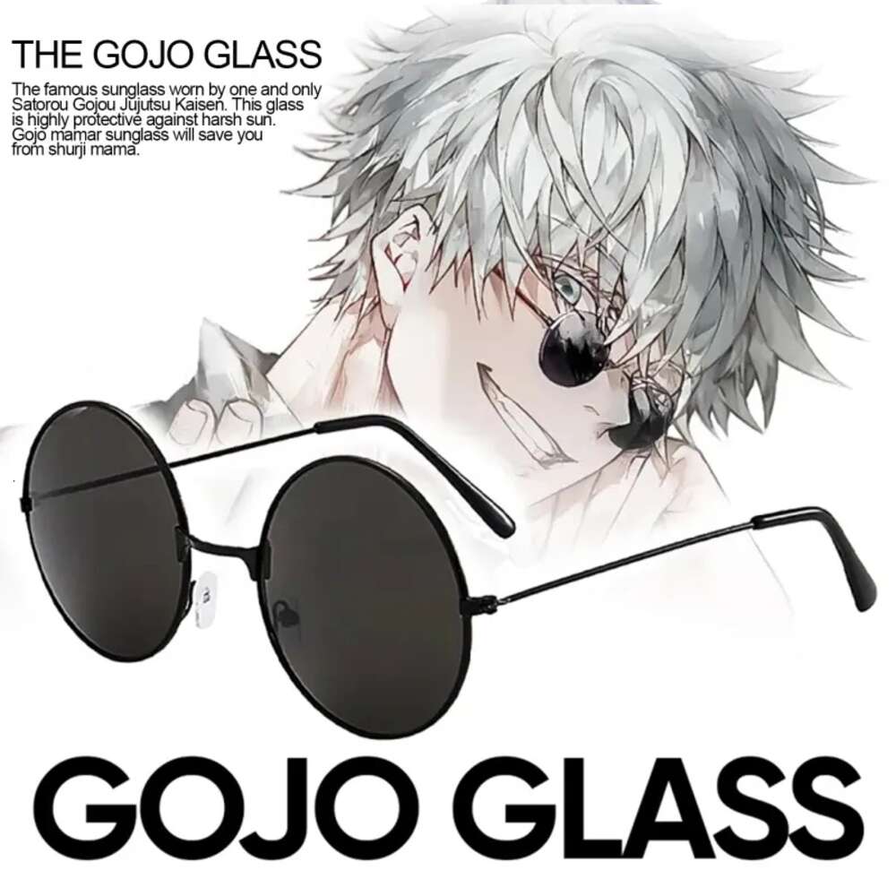 Anime Jujutsu Kaisen Gojo Satoru Cosplay Black Glasses Eyewear Sunglasses High Quality Party Men Women Prop