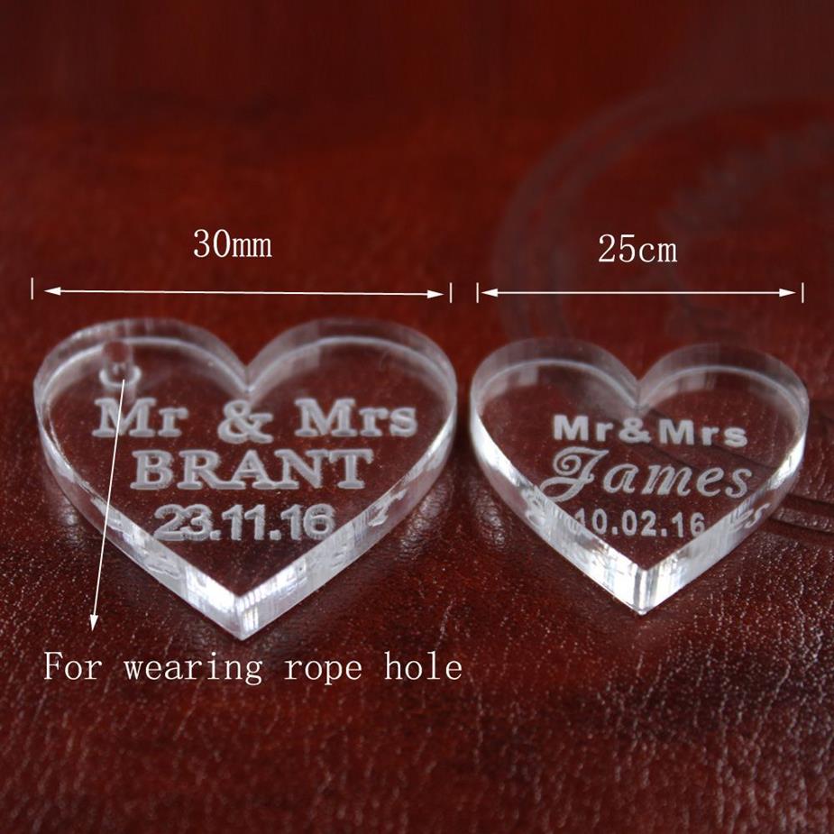 Newwhole-Özelleştirilmiş Kristal Kalp Kişiselleştirilmiş Mrs Love Heart Düğün Hadi Masa Masa Dekorasyon Centerpieces Favors294Z