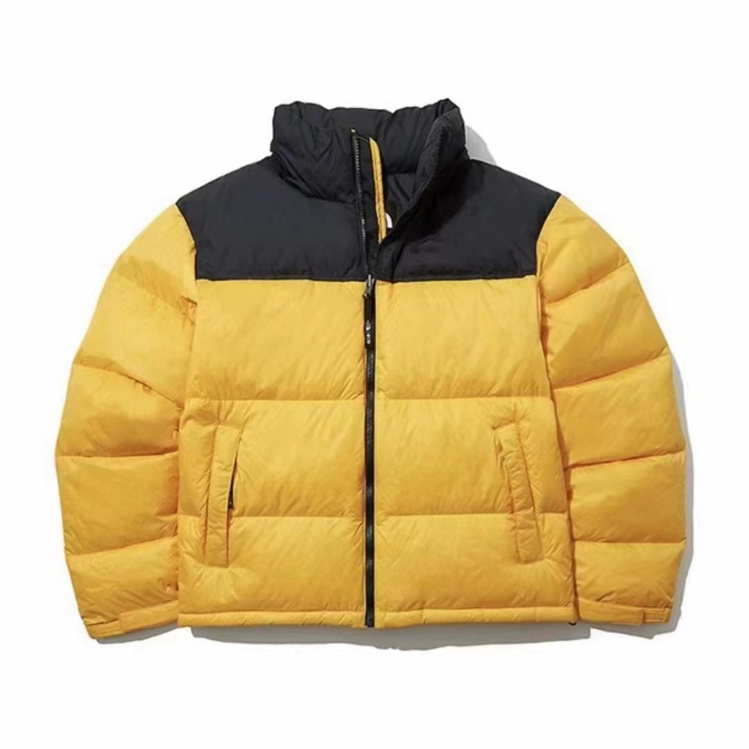 Jaqueta de inverno masculina feminina emenda com capuz bordado jaqueta quente parka casaco masculino puffer jaquetas carta impressão outwear jaquetas com impressão em várias cores