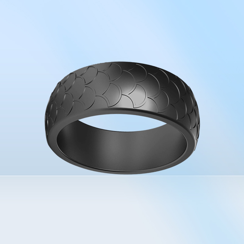 8 pacote 2020 mais novo estilo escala de peixe anéis de borracha de silicone 8 cores grupo bandas de casamento de silicone men039s esporte silicone vip ring6314697