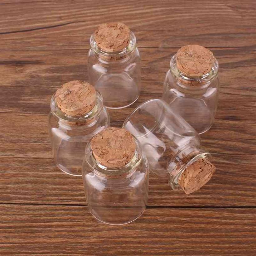 24 pezzi 30 40 17mm 15ml Mini bottiglie di vetro Barattoli piccoli Fiale con tappo in sughero regalo di nozze 210330294t