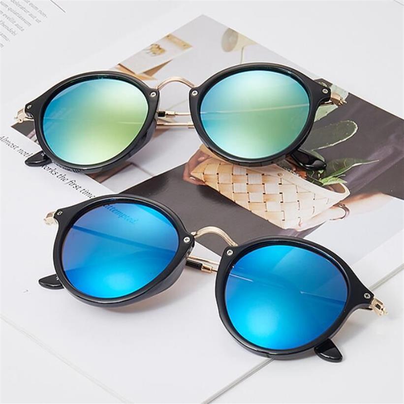 Lunettes de soleil rondes rétro femmes hommes lunettes de soleil de conception classique de haute qualité monture de tortue noire UV400 lunettes avec étui pour femme M310C