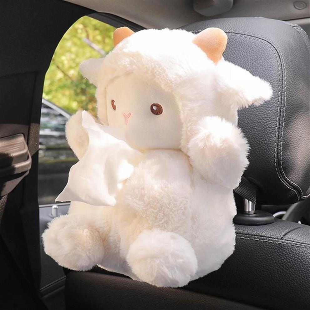 Scatole di fazzoletti Tovaglioli Scatola auto Peluche Piggy Sheep Tovagliolo Porta carta Styling Custodia portatile Home332C