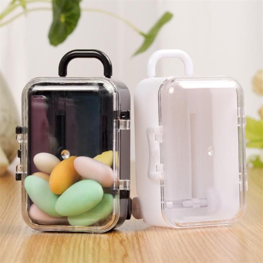 Present Wrap 12st mini Plastic Toy Travel Suitcase Candy Box Suit For Doll Wedding Party DecorationGift2089