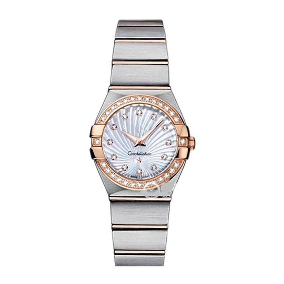 Top Women Dress Watches 28mm elegante aço inoxidável Rose Rose Watches de alta qualidade Lady Lady Rhinestone Quartz Watches306m