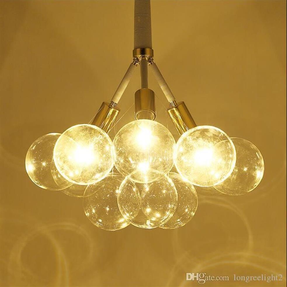 Modern Glass Balls LED Pendant lamps Chandeliers Light For Living Dining Study Room Home Deco Hanging Chandelier Lamp Fixture2109