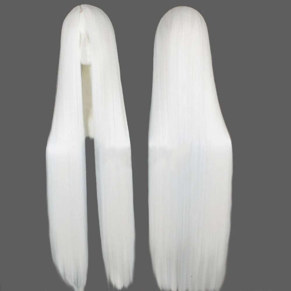 Anime Basic 100 CM Long Straight Wigs for Women Universal Cartoon Cosplay Wig White Black Central Parting Wigs