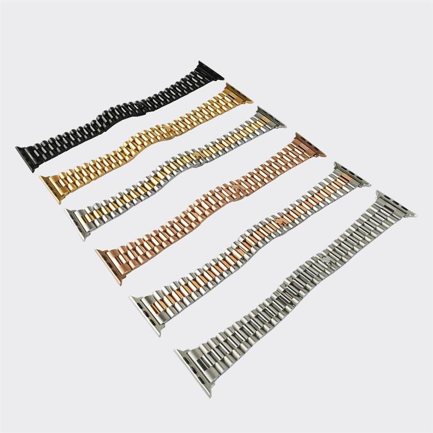 Fast rostfritt stål ostronhandled för BPPLE Watch Band 38 40mm Loop Replacement Armband för iWatch Series 5 4 3 2 1Strap Accesso314J