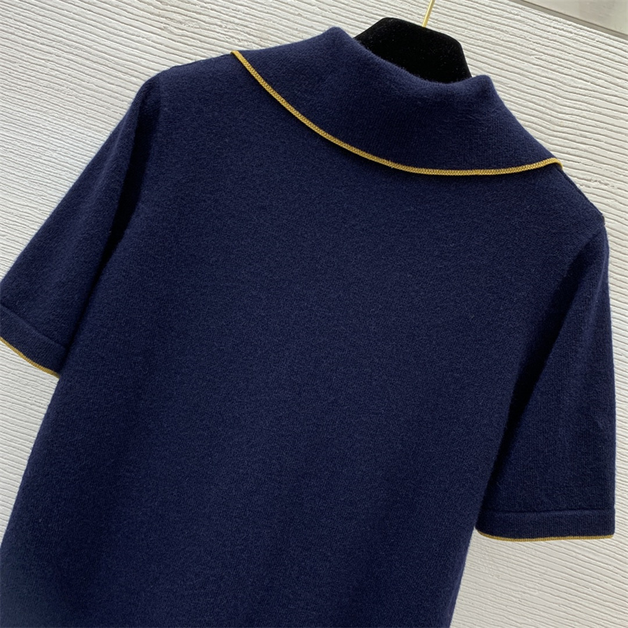 Abito da donna Design a tubo dritto blu navy di alta qualità, senso di minoranza, moda straniera, puro desiderio di lavorare a maglia