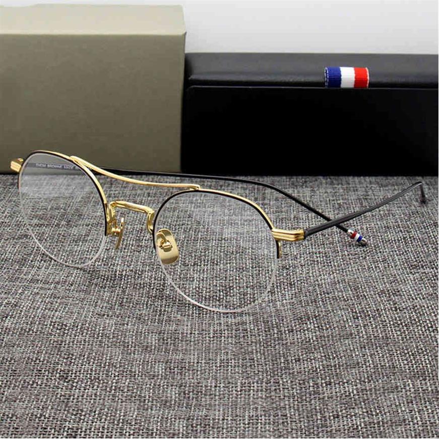 Thom lunettes rondes en alliage lunettes légères lunettes de vue optiques cadre hommes lunettes femmes TB903 oculos de grau 210323303v