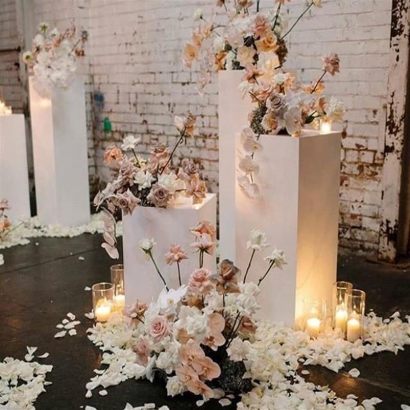 Party Decoration whole Mental Wedding Plinth White Clear Acrylic Display Stand Round For Events Yudao931262K