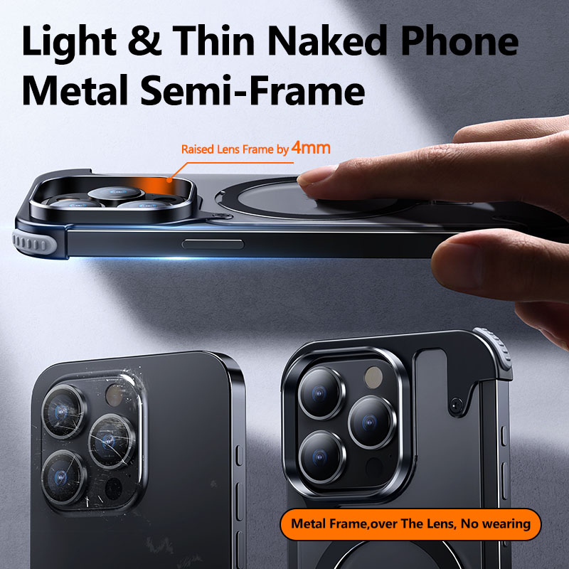 Lüks Deri/PC Arka Panel Yeni Metal Çerçeve Şok geçirmez Telefon Kılıfı Mate 60 iPhone 14 15 Pro Telefon Kılıfı için Manyetik Yüzük Tutucu
