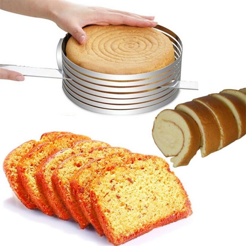 Coupe-pain rond réglable en acier inoxydable, moule de 24 à 30cm, outils de décoration de gâteaux à faire soi-même, 201023343p