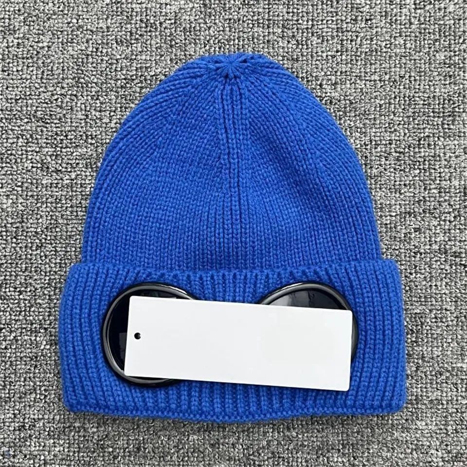 Two lens glasses goggles Small cap Men`s knit cap head cap Outdoor winter cap Black grey floppy cap