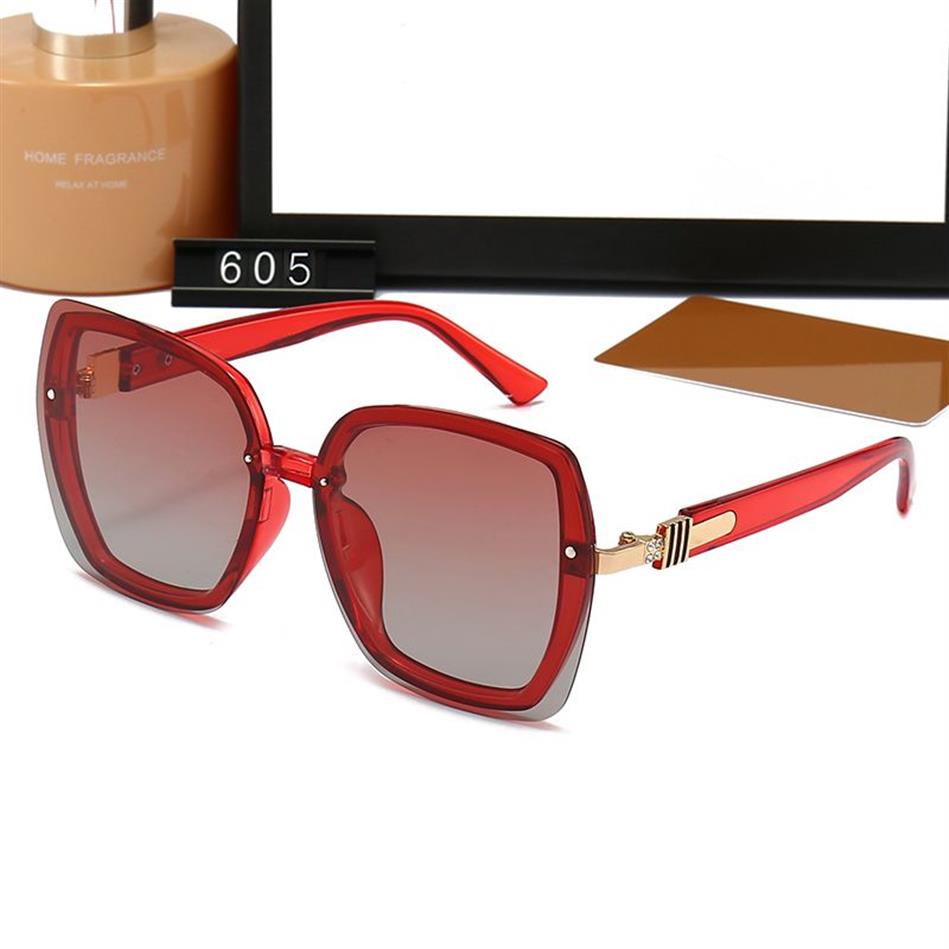 2023 designer de moda óculos de sol de alta qualidade óculos de sol feminino 605 óculos de sol das mulheres vidro uv400 lente unisex com box307o