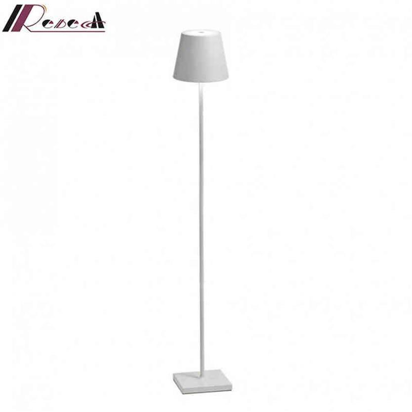 Modern El Style Energy Saving Floor Lamp LED Aluminium USB Laddningsbar batteri Kordlöst beröringsomkopplare Golvljus för sovrum H228U