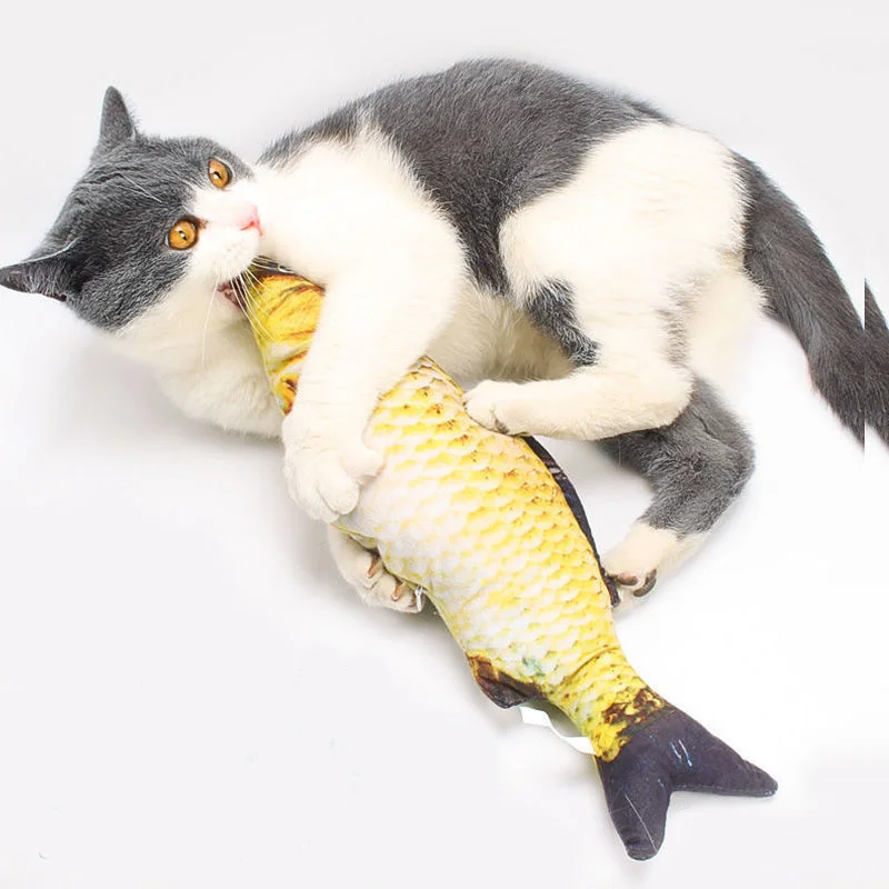 Ny Plush Simulation Fish Pet Cat Toy Catnip Funny Cat Molar Cat Supplies Mint Fish Toy Flopping Fish Cat Toy Pets Toys