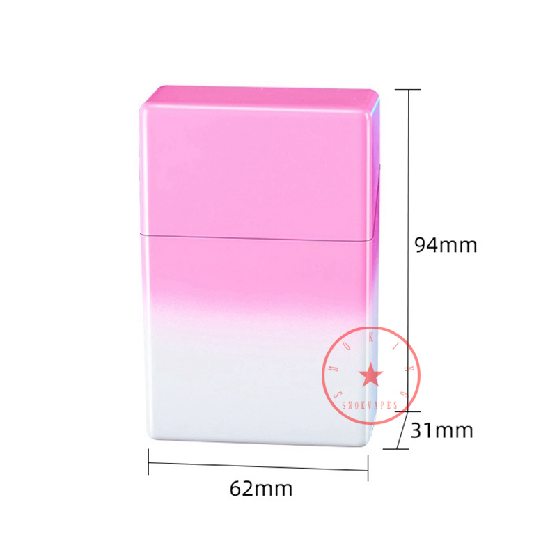 最新のクールなカラフルなピンクの透明な喫煙タバコケースストレージボックスポータブル革新的な排他的住宅オープニングモイスチャープルーフスタッシュケース