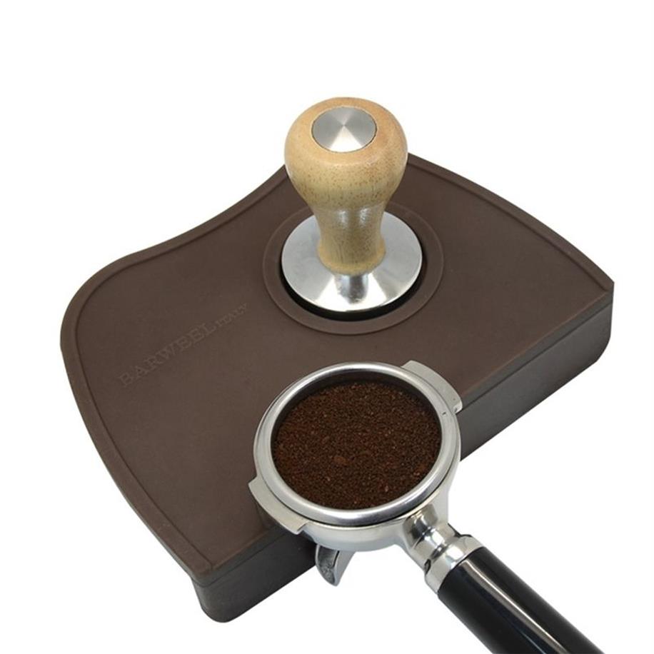 Espresso Coffee Tamper Mat Silicon gummi hörn Slip Resistant Pad Tool Holder Barista Tamping 210309258p