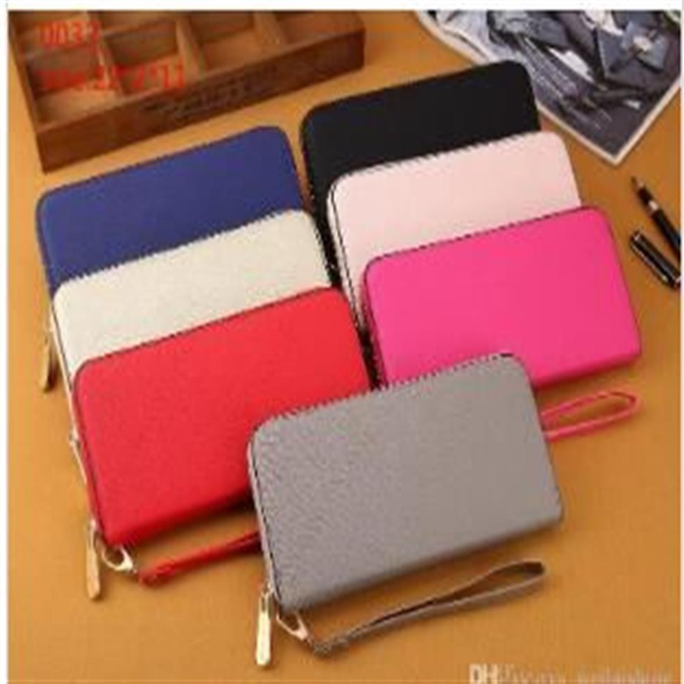 Nouveau célèbre mode célibataire à glissière pas cher Pu M Wallet en cuir Lady Ladies Femme Long Purse entier178d