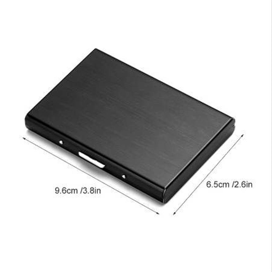 New Klsyanyo Black Stainless Steel Metal Case Box Men Women Business Credit Card Holder Case Cover Coin wallet227T