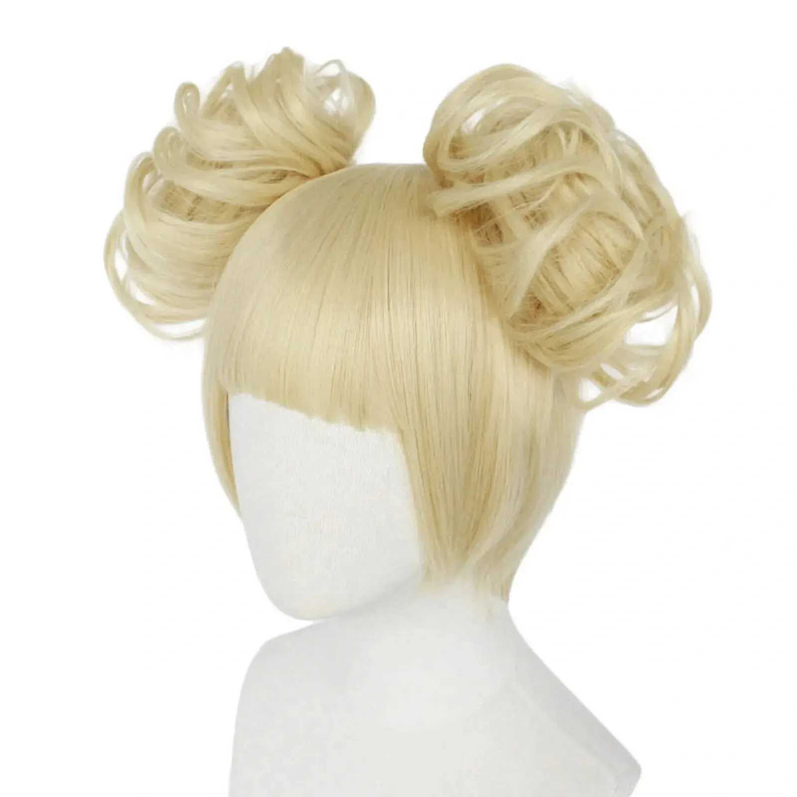 Perruques de cosplay 10 pouces avec clip de tigre blond court et droit Himiko Toga pour femme - Perruque de costume pour Halloween, Noël, école, ThanksgivingL231212