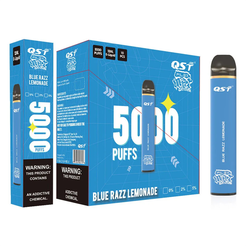 Authentieke QST Vapor Flex Max 5000 trekjes Wegwerpvape 12 ml Voorgevuld 0 mh 20 mg 50 mg Afneembare Ecig-stick Luchtstroomregeling Damppenapparaat