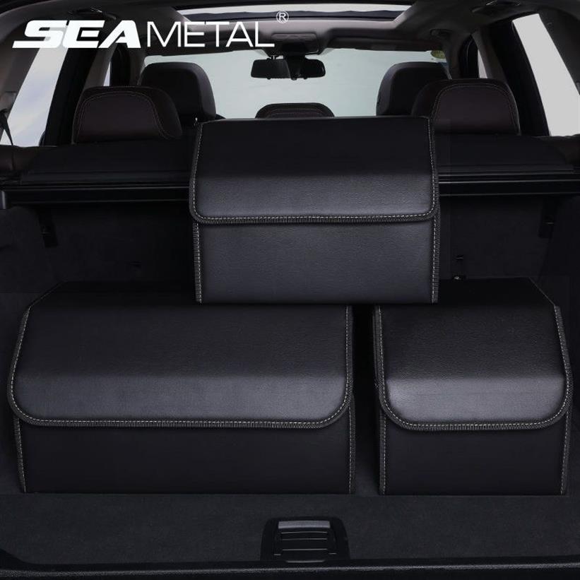 Car Trunk Organizer Storage Box PU Leather Auto Organizers Bag Folding Trunk Storage Pockets for Vehicle Sedan SUV Accessories LJ2296n