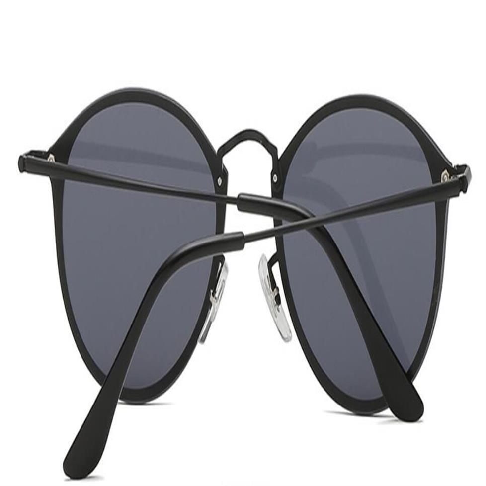 Ny 2019 Fashion Blaze Solglasögon Män Kvinnor Brand Designers Eyewear Round Sun Glasses Band 35B1 Manlig kvinna med Box Case237Z