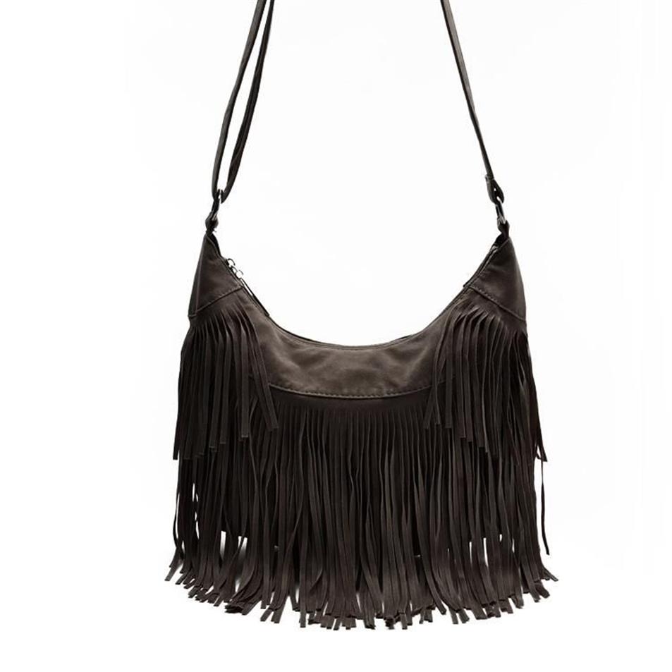 Sacs de soirée Voyage à main à franges grand weekender sac d'épaule femme Tendance en cuir boho tassel pursevening256m