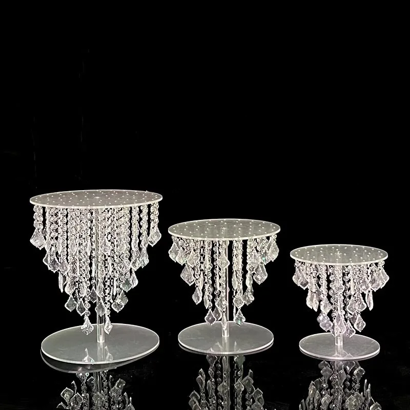 Acrylic Cake Stand Sweet Luxury Plate Clear Charger Plates For Home Wedding Party Table Decoration / 
