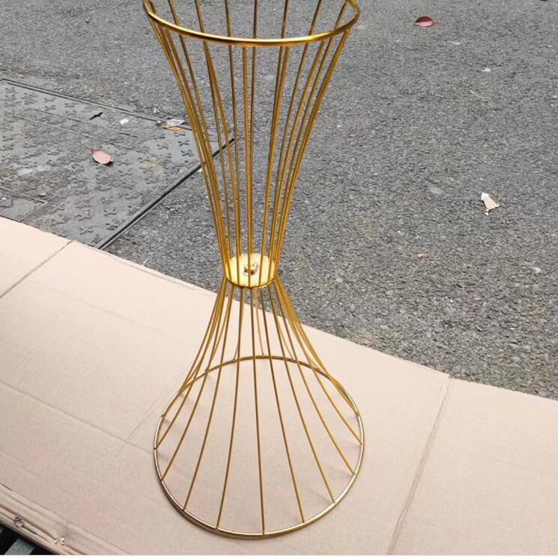 Gold Flower 60CM 100cm High Flower Vases Stands Metal Road Lead Wedding Centerpiece Flowers Rack For Event Party Decoration no flowers