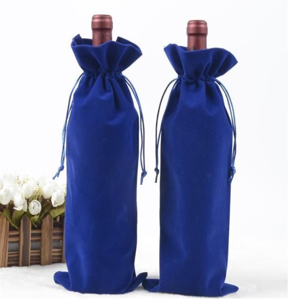 Emballage cadeau / velours bouteille de vin couvre sacs cordon flanelle champagne fête de mariage emballage pochette2204