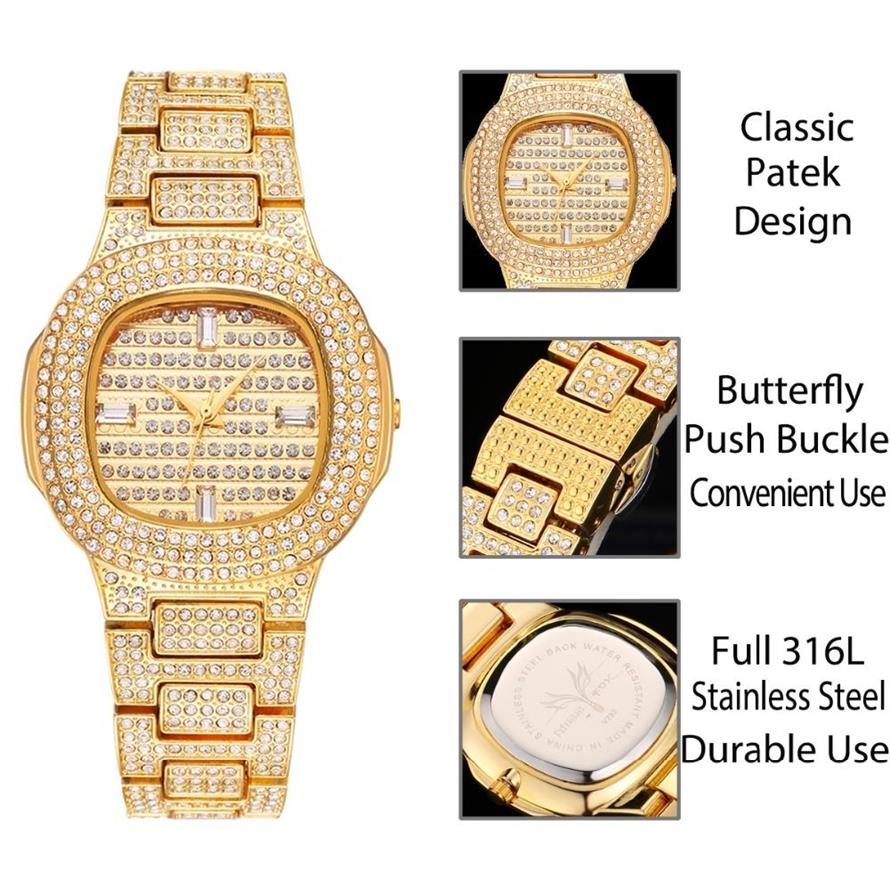 Miss Fox Brand Watch Quartz Ladies Gold Fashion Wrist Watches Diamond Stainless Steel Women Wristwatch Girls Female Clock Hours Y1256w