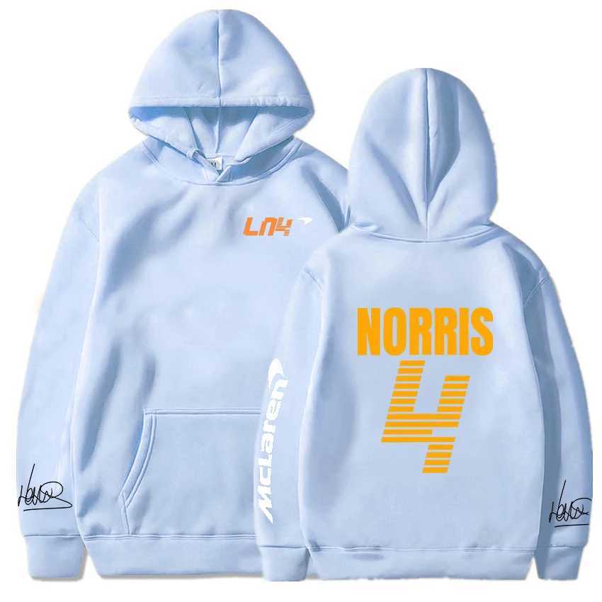 Moletom com capuz masculino Mclaren F1 com capuz Lando Norris 4 letras estampa moletom masculino e feminino outono / inverno casual moda rua grande moletomL231209