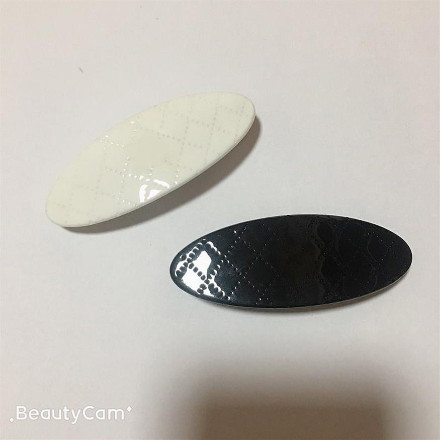 Pince à cheveux en maille ovale en acrylique noir et blanc, épingle à cheveux de style C, clips d'un mot pour dames, articles délicats préférés, coiffure ac2352