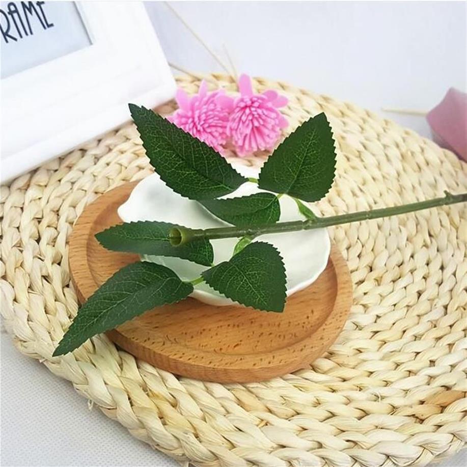 25 cm Artificial rose stems Simulation Of Artificial Plastic Stem Leaves Rose Stem Silk Wedding Decoration Holding a Rose Flower G278V