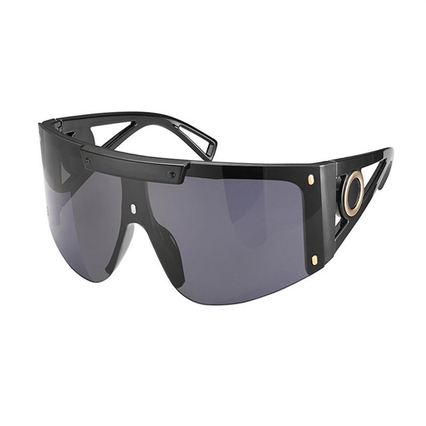 Shield Wrap Solglasögon för kvinnor Summerstil 4393 Black Grey Sonnenbrille Gafa de Sol Fashion Oversize Solglasögon UV400 Protecti259J