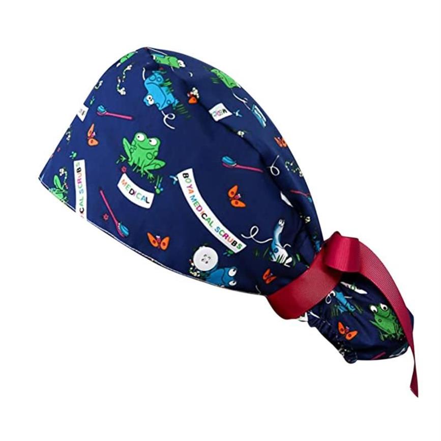 Bérets 3 pièces unisexe casquette coton lavable chapeau d'allaitement uniforme accessoires chapeaux femmes clinique dentaire travail gommage Caps224u