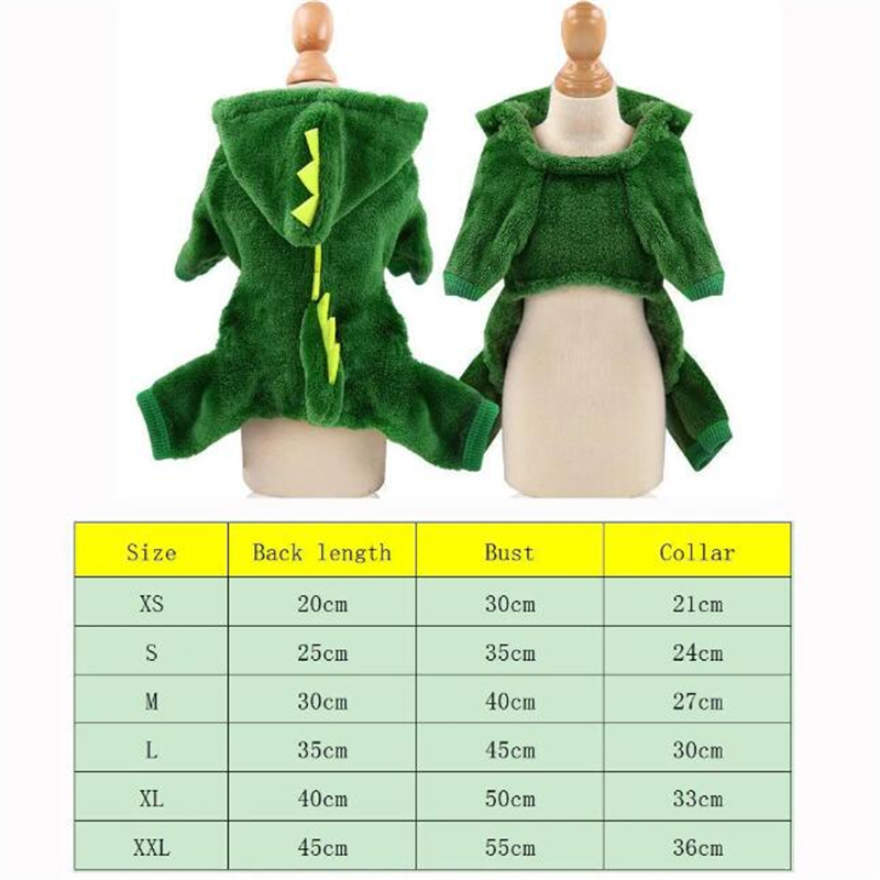 Pet Clothes Winter Warm Fleece Funny Dinosaur Costumes Coat Cat Cloth for Small Cats Kitten Hoodie Puppy Dog Clothes