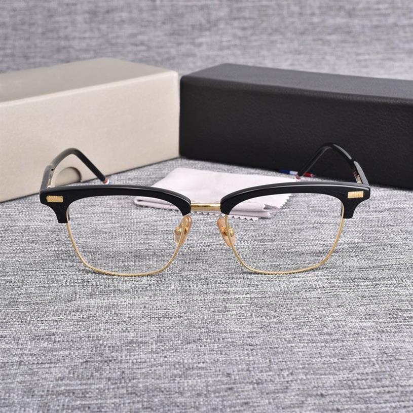 2021 New York Brand Designer Half Frame Glasses for Men Women Square Semi Rimless Eyeglasses Optical Prescription Eyewear 711225i