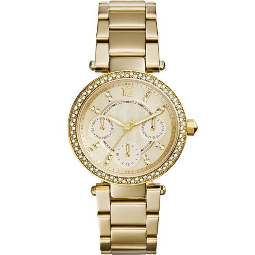 ファッション女性ウォッチモントレクォーツウォッチゴールドデザイナーMicheal Korrs Diamond M5615 5616 6055 6056 Woman Orologio di Luss Montre D2906