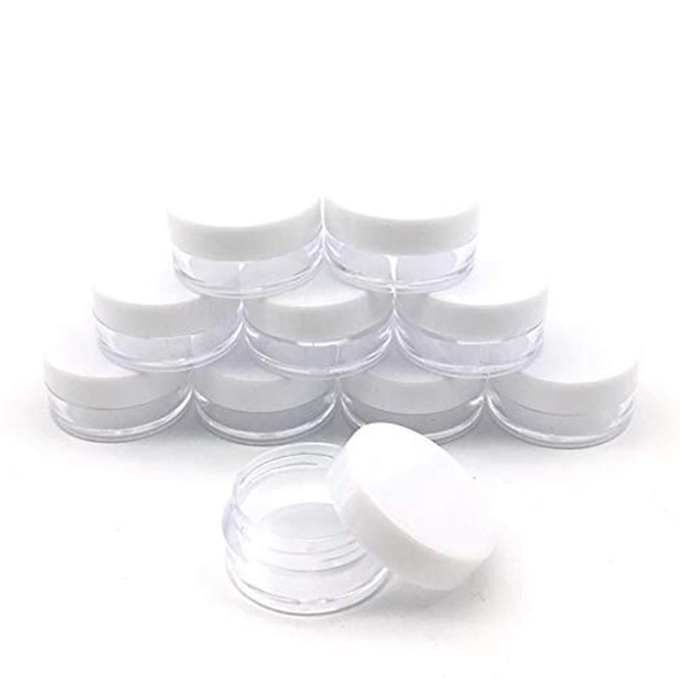 40#3 gram Clear Plastic Jewelry Bead Makeup Glitter Storage Box Small Round Container burkar Make Up Organizer Boxes Bins334a