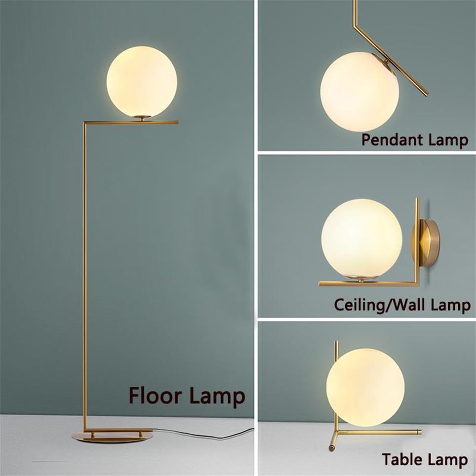 LED Modern Floor Lamps Pendant Lights Table Lamp Bedroom Glass Office Living Room Wall Light Fitting271d