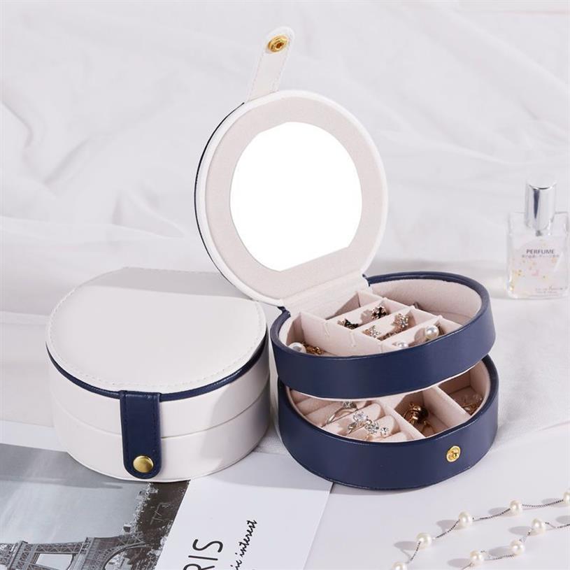 Neue Schmuck Box Einfache Kleine Schmuck Lagerung Box Ohrringe Ring Halskette Lagerung Fall Reise Kosmetik Schönheit Organizer Container Y236y