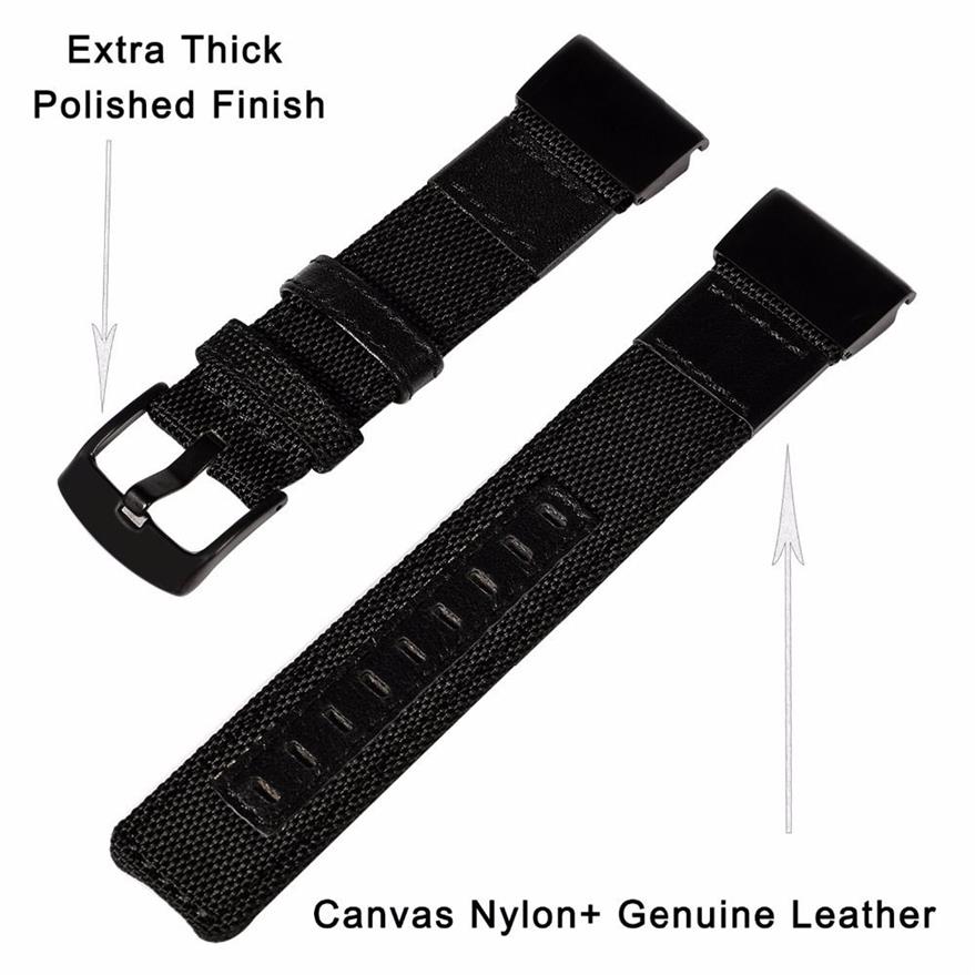 Correa de reloj de cuero y nailon auténtico de 26mm para Garmin Fenix 5x3 3hr, correa de reloj de ajuste rápido y fácil, correa de muñeca con cierre de acero inoxidable Y301D