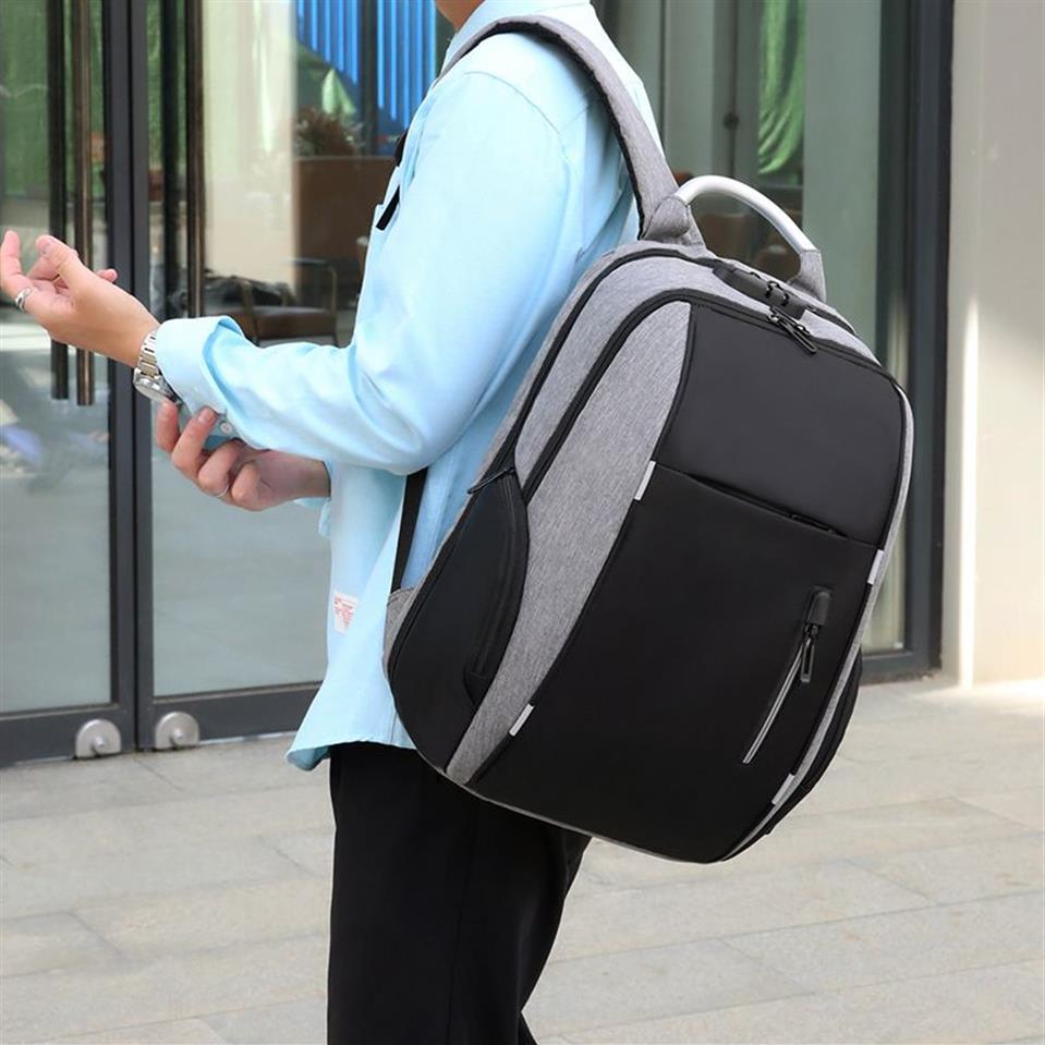 Casual Backpack Mężczyźni anty-kradzież 22L USB Travel Bagpack 15 6-calowy laptopa Business Men Wodoodporne studenci studenckie 273U