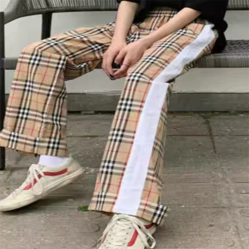 designer pants For Male and women BUB Plaid Casual sweatpants Fitness Workout hip hop Elastic Pants Mens Clothes Trouser black sweatpants size S-XL